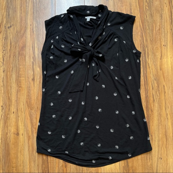 Nordstrom Halogen Wool Modal Tiefront Pattern Sleeveless Blouse Size XS - Picture 10 of 15
